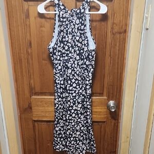 Floral Black and White Women's Dress